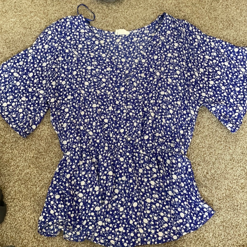 Blue floral shirt
